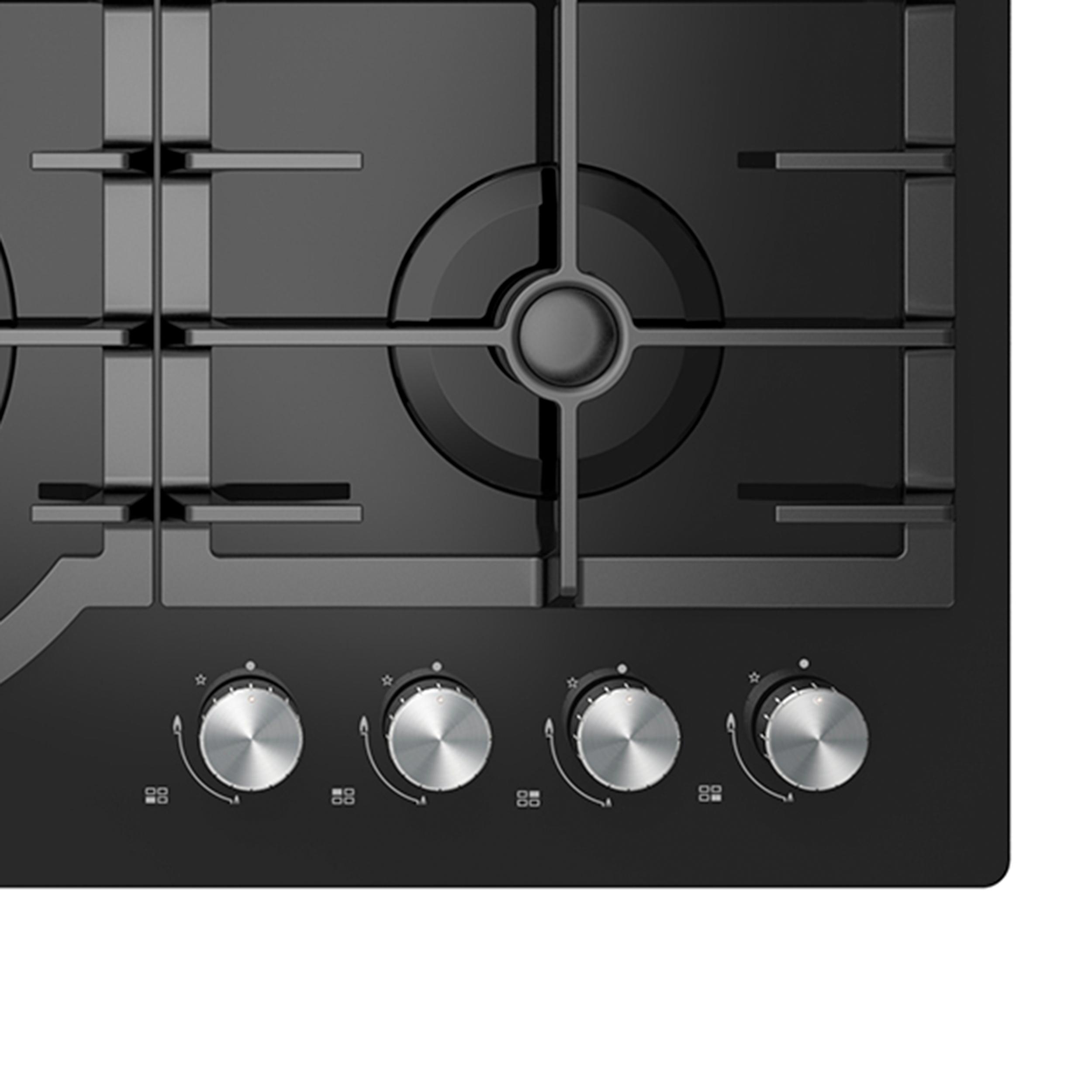 Изображение товара Газовая варочная панель Midea MG696TGB 59 см 4 конфорки цвет черный