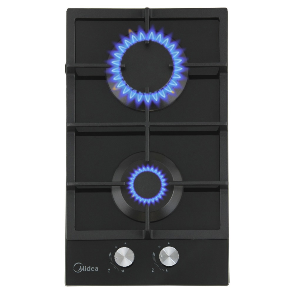 Изображение товара Газовая варочная панель Midea MG3260GB 30 см 2 конфорки цвет черный