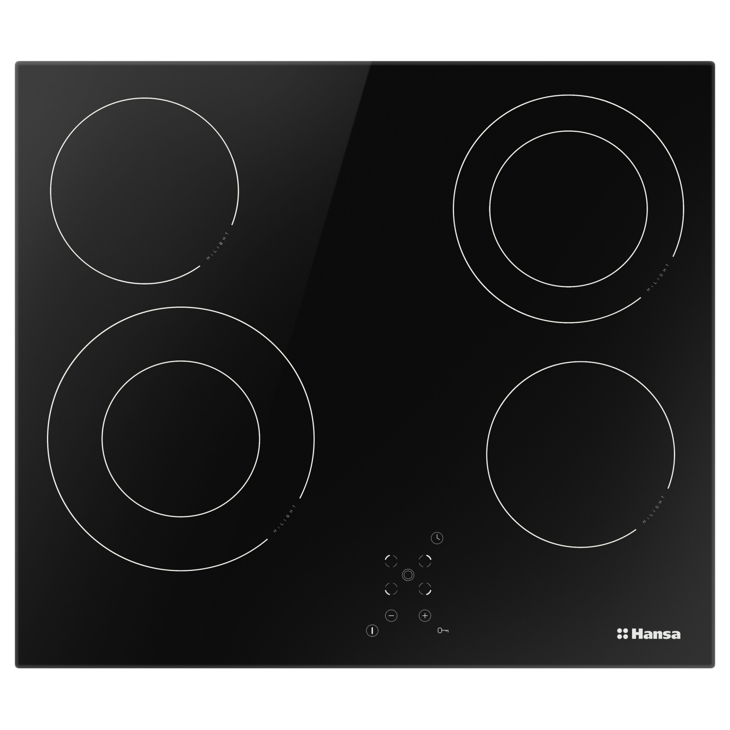 Изображение товара Электрическая варочная панель Hansa BHC96506 4 конфорки стеклокерамика черная