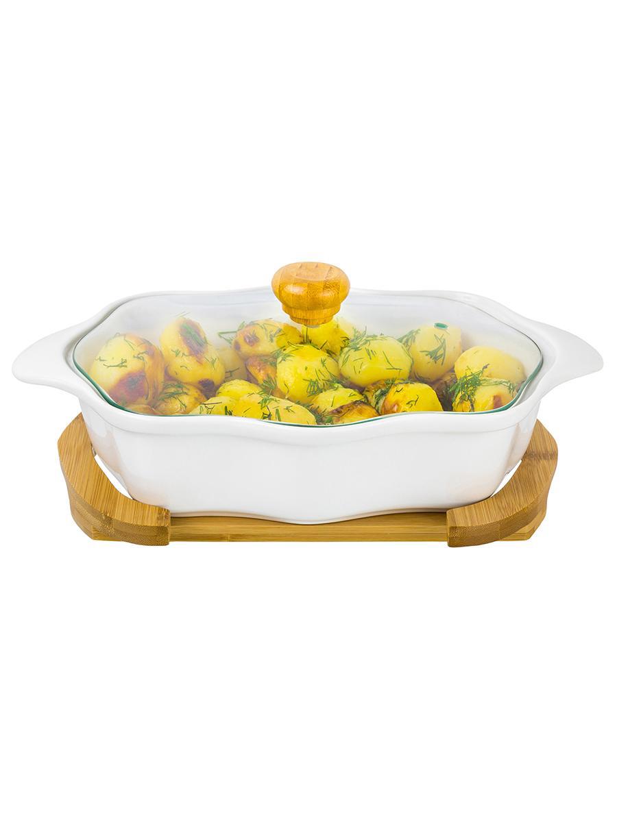 Изображение товара Жаровня ELAN GALLERY Айсберг 540048 1.5л Ажур со стеклянной крышкой