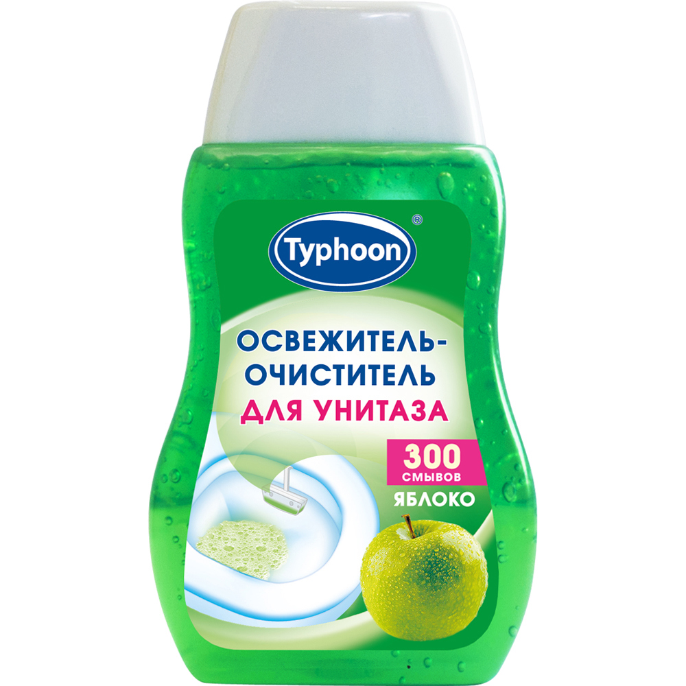 Изображение товара Очиститель-освежитель для унитаза Тайфун Яблоко 0.2 л