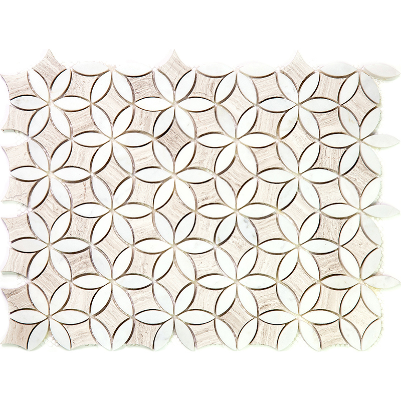 Изображение товара Мозаика Skalini Fiore FIO-4 из мрамора 38.5x29 см для интерьера и бассейна