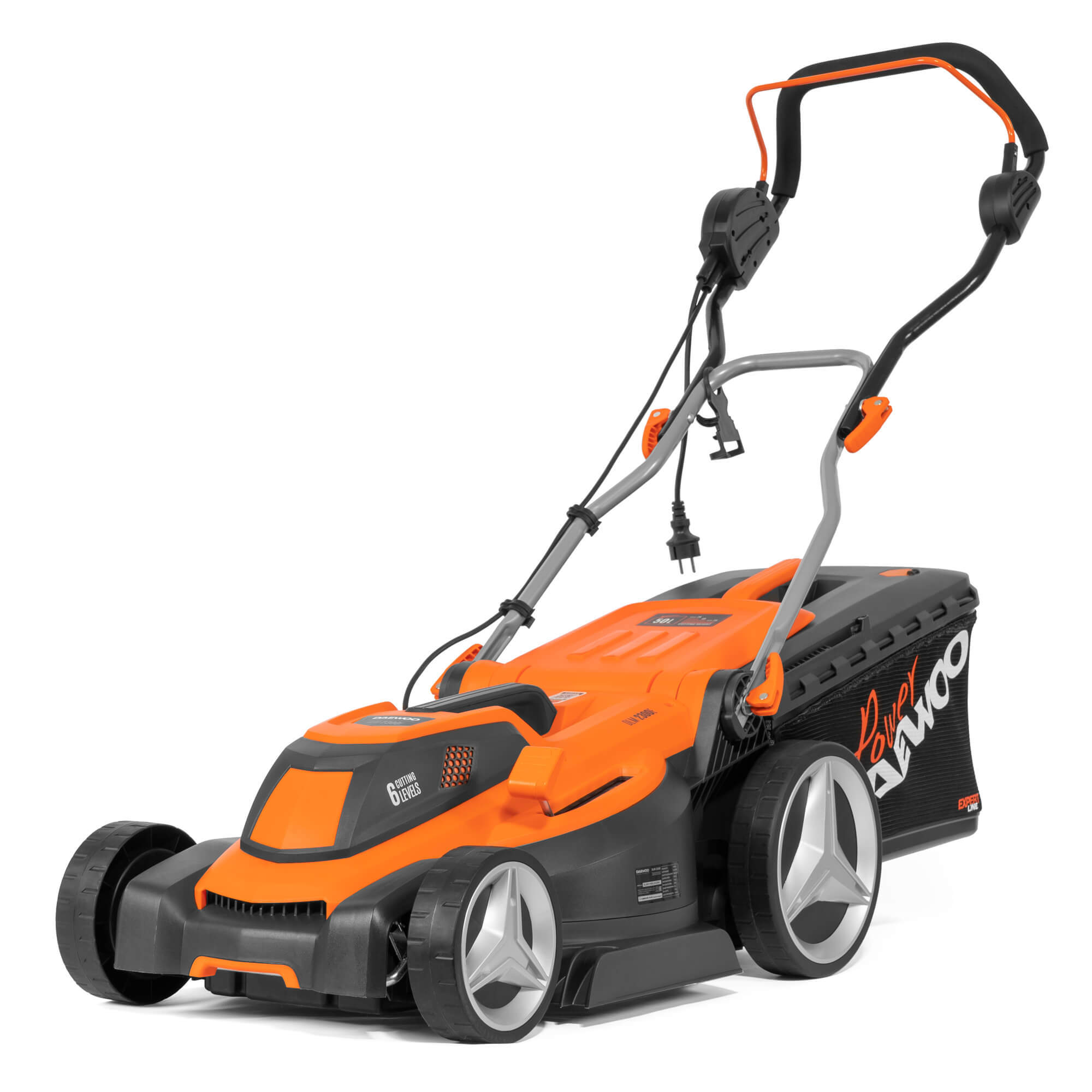 Изображение товара Электрическая газонокосилка DAEWOO DLM 2300E 2000 Вт 43 см с функцией мульчирования