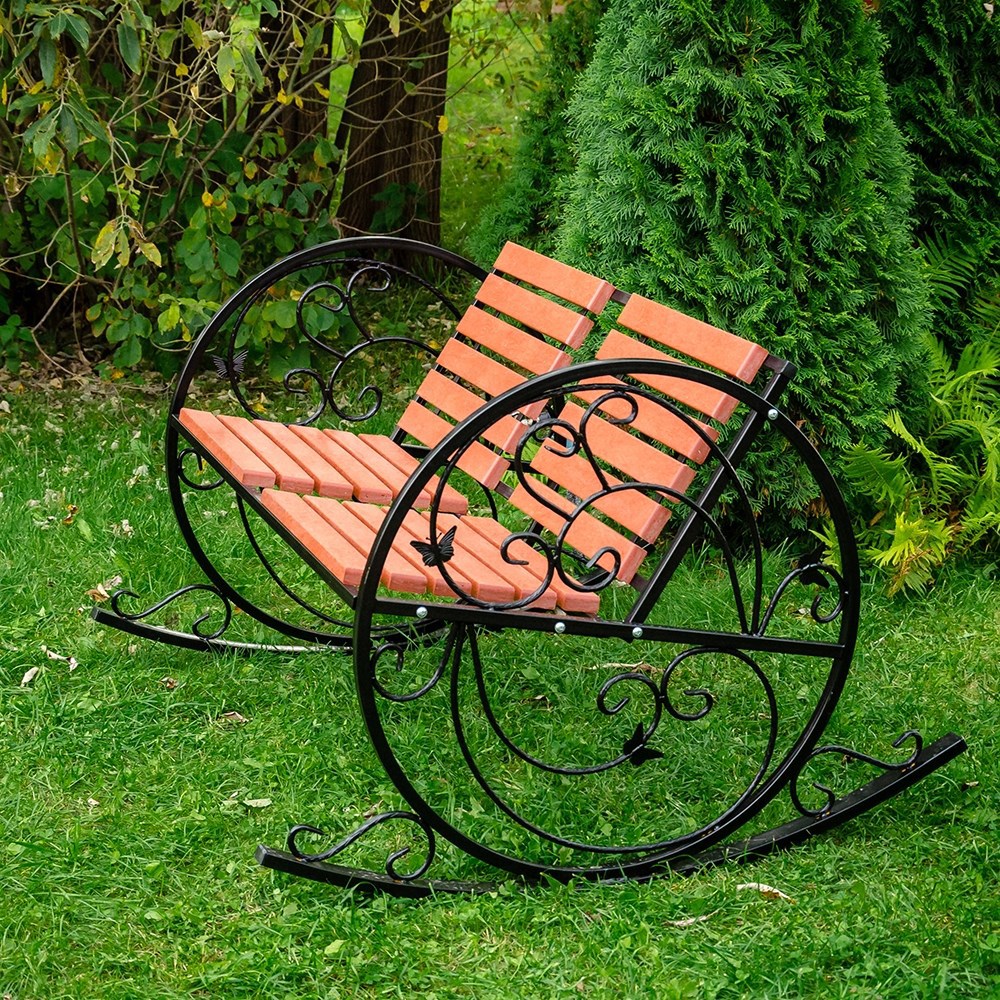Изображение товара Кресло-качалка 881040 кованое 127x115x90 см черное