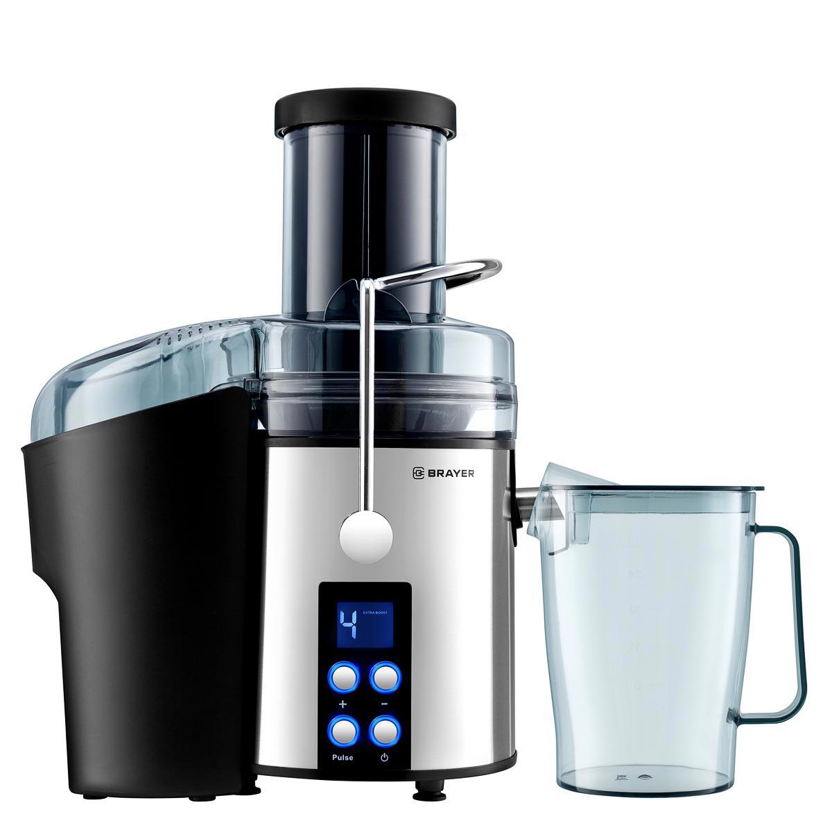 Изображение товара Электрическая соковыжималка Brayer BR1705 мощностью 800 Вт нержавеющая сталь черная