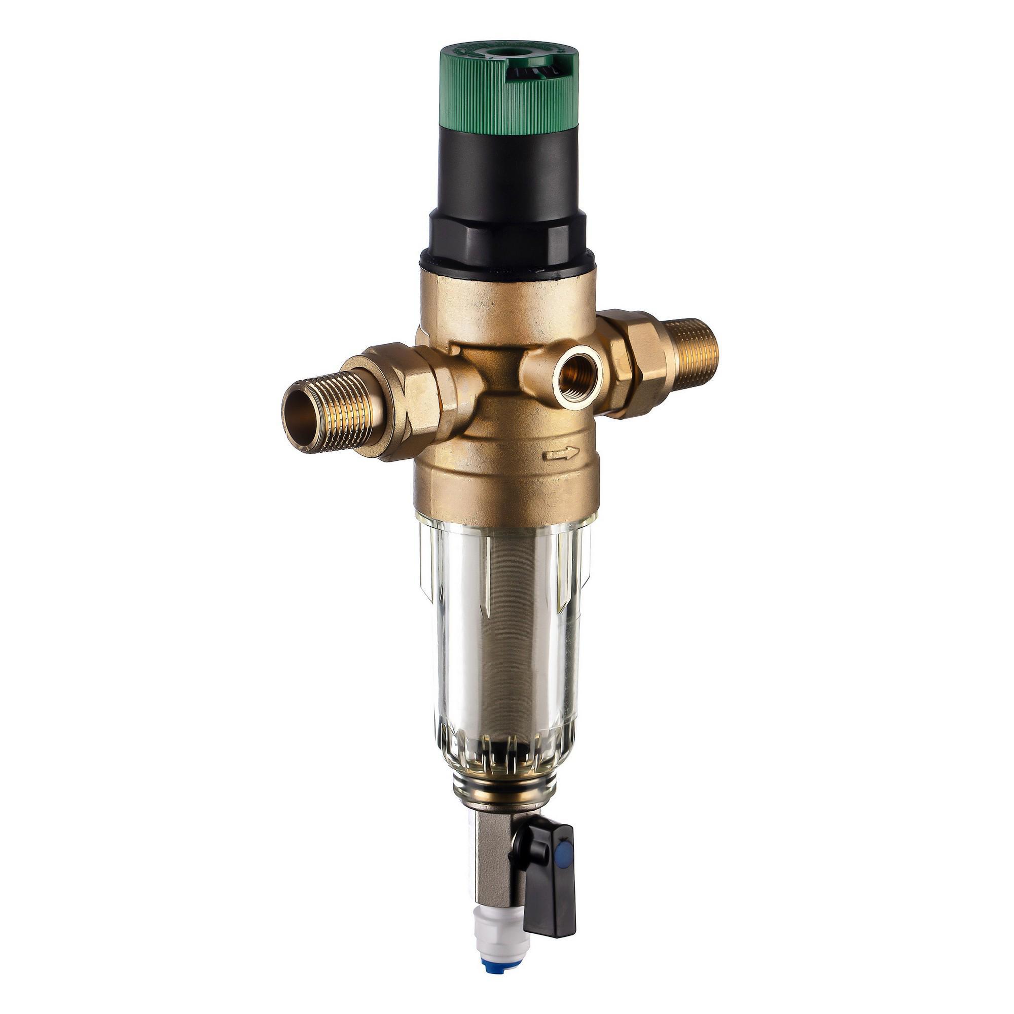 Изображение товара Фильтр магистральный для холодной воды Гейзер Бастион 1/2" с регулятором давления d52.5