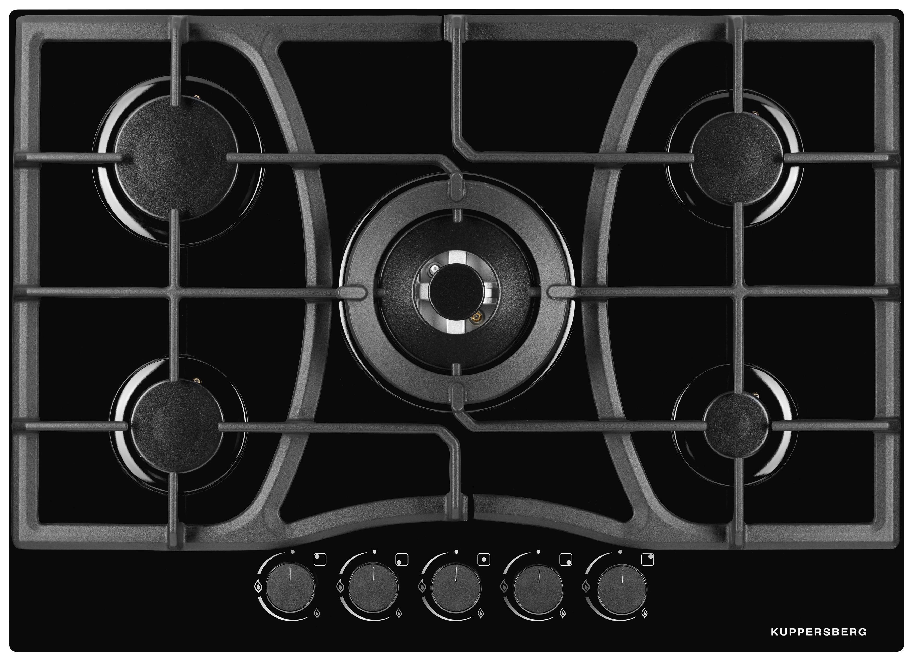 Изображение товара Газовая варочная панель Kuppersberg FG 73 B 71 см 5 конфорок с WOK и автоподжигом