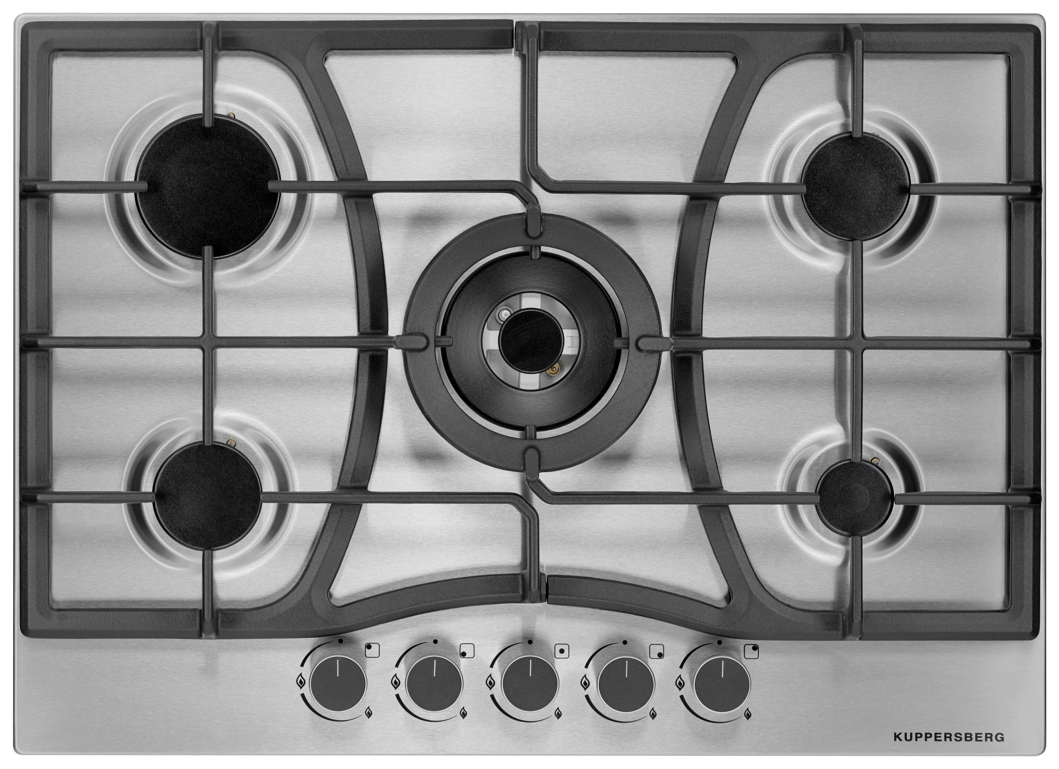 Изображение товара Газовая варочная панель Kuppersberg FS 73 X 71 см 5 конфорок цвет серебряный