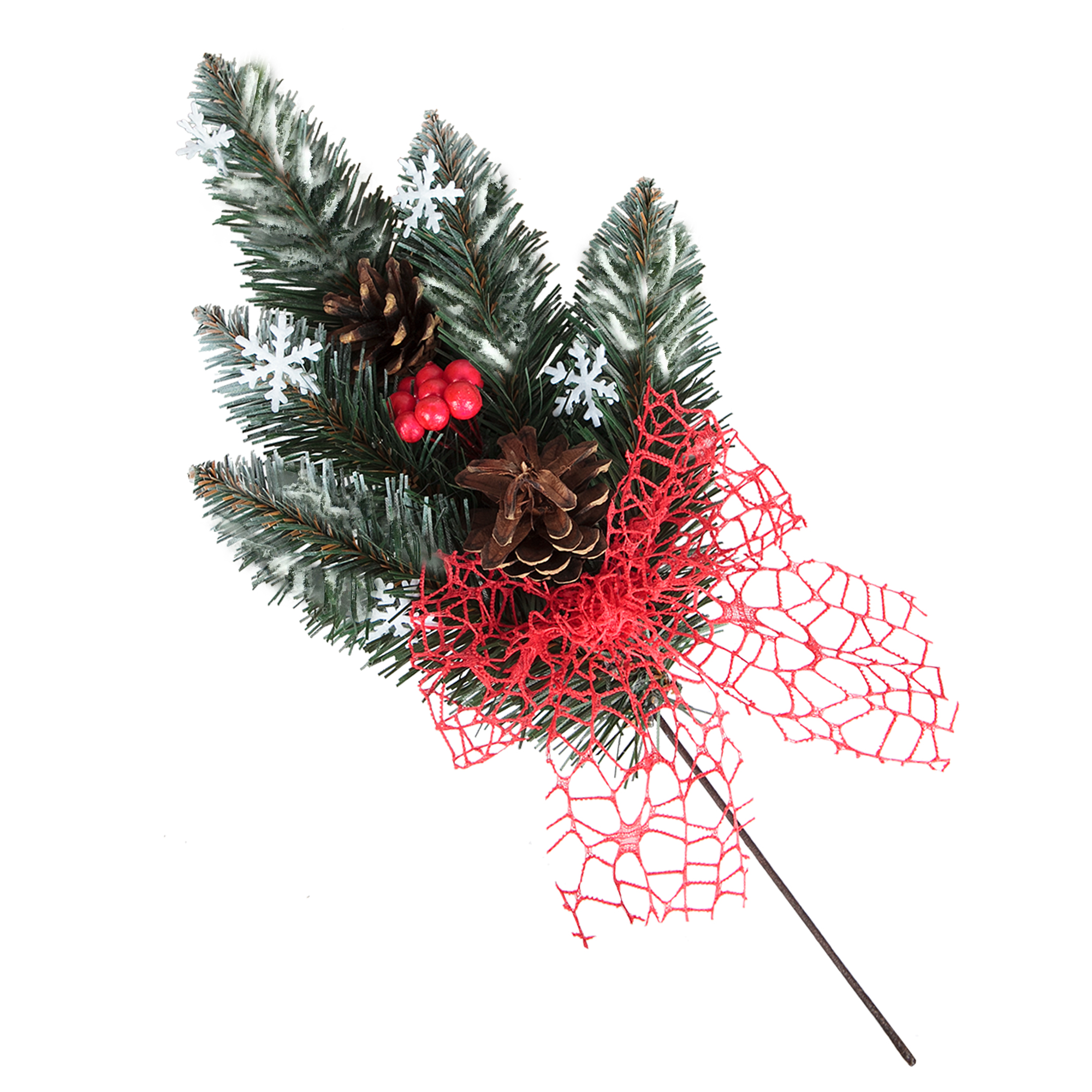 Изображение товара Новогоднее украшение Елочная веточка 120 см Зеленая декоративная ветка для елки и интерьера