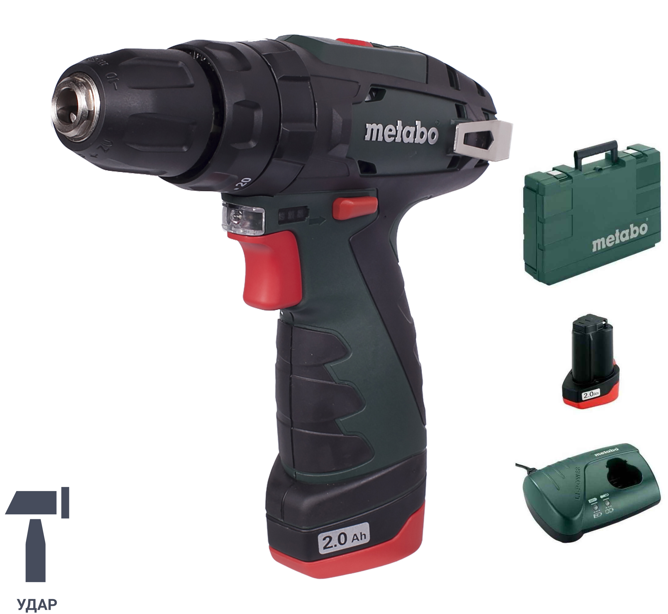 Дрель-шуруповерт аккумуляторная ударная Metabo PowerMaxx SB 600385500 ...