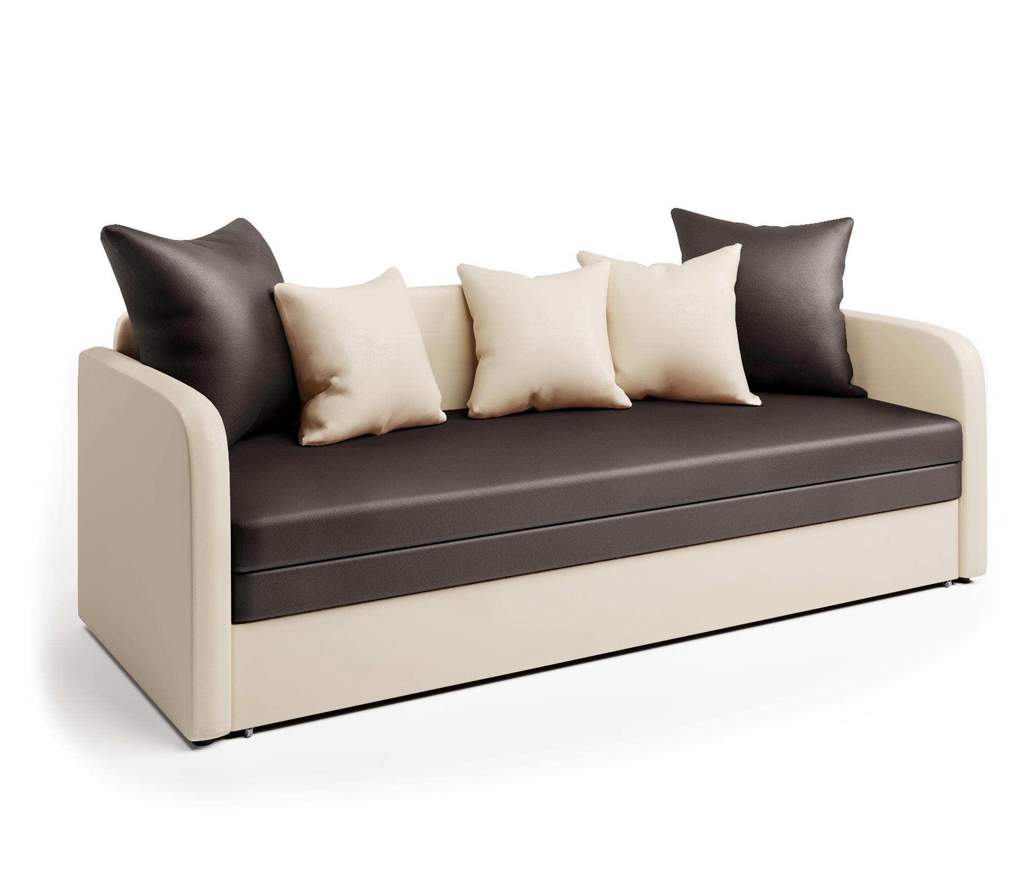 Изображение товара Диван Шарм-Дизайн Трио 210x72x80 см экокожа цвет коричневый 1006025