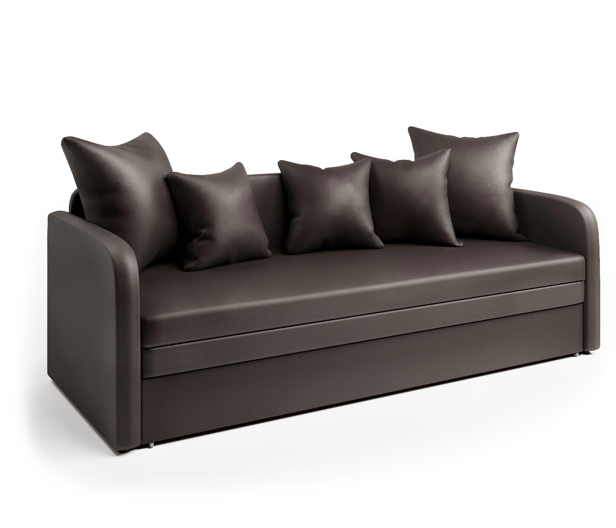 Изображение товара Диван Шарм-Дизайн Трио 210x72x80 см экокожа цвет коричневый 1006026