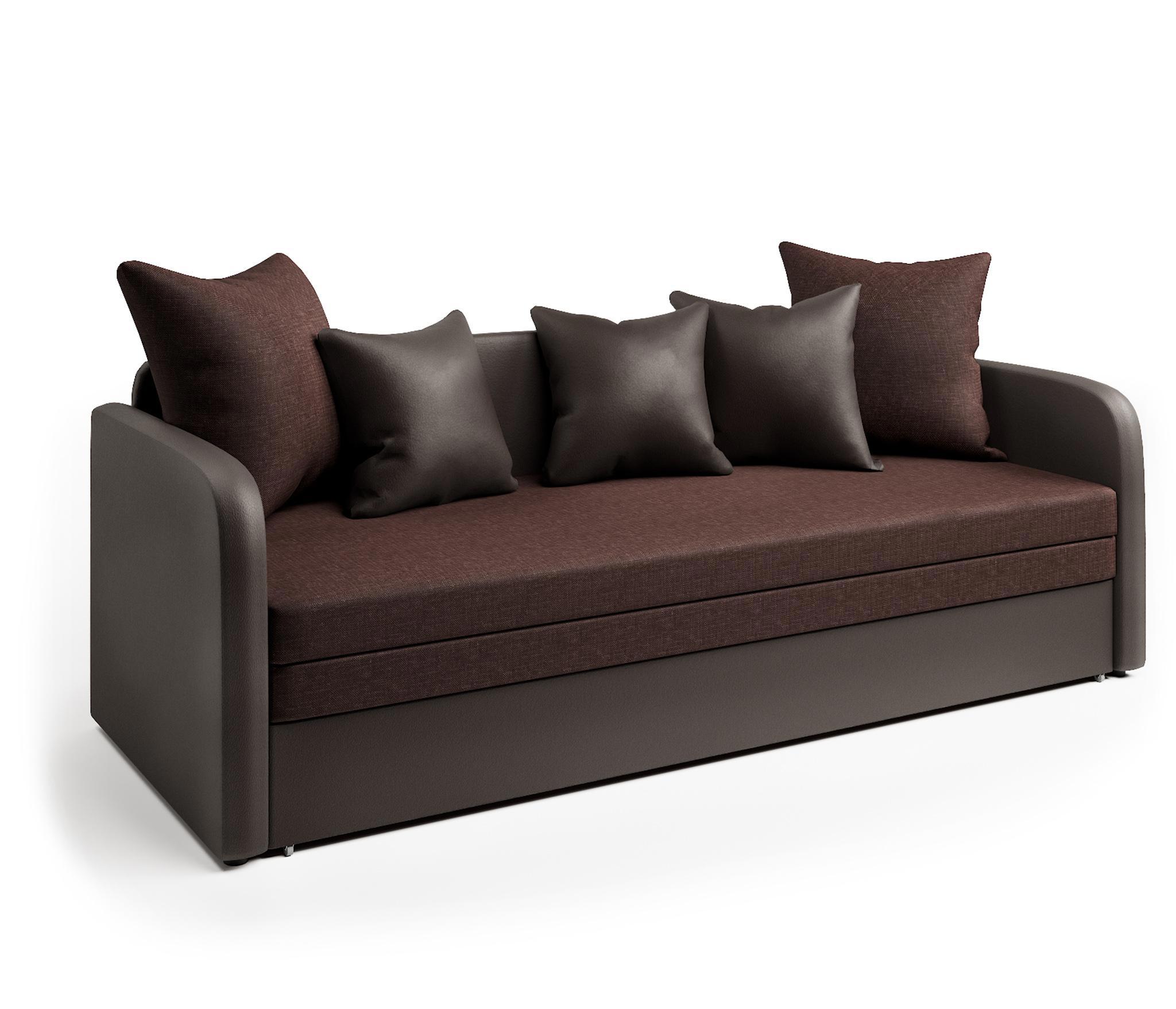 Изображение товара Диван Шарм-Дизайн Трио 210x72x80 см рогожка цвет коричневый 1006016