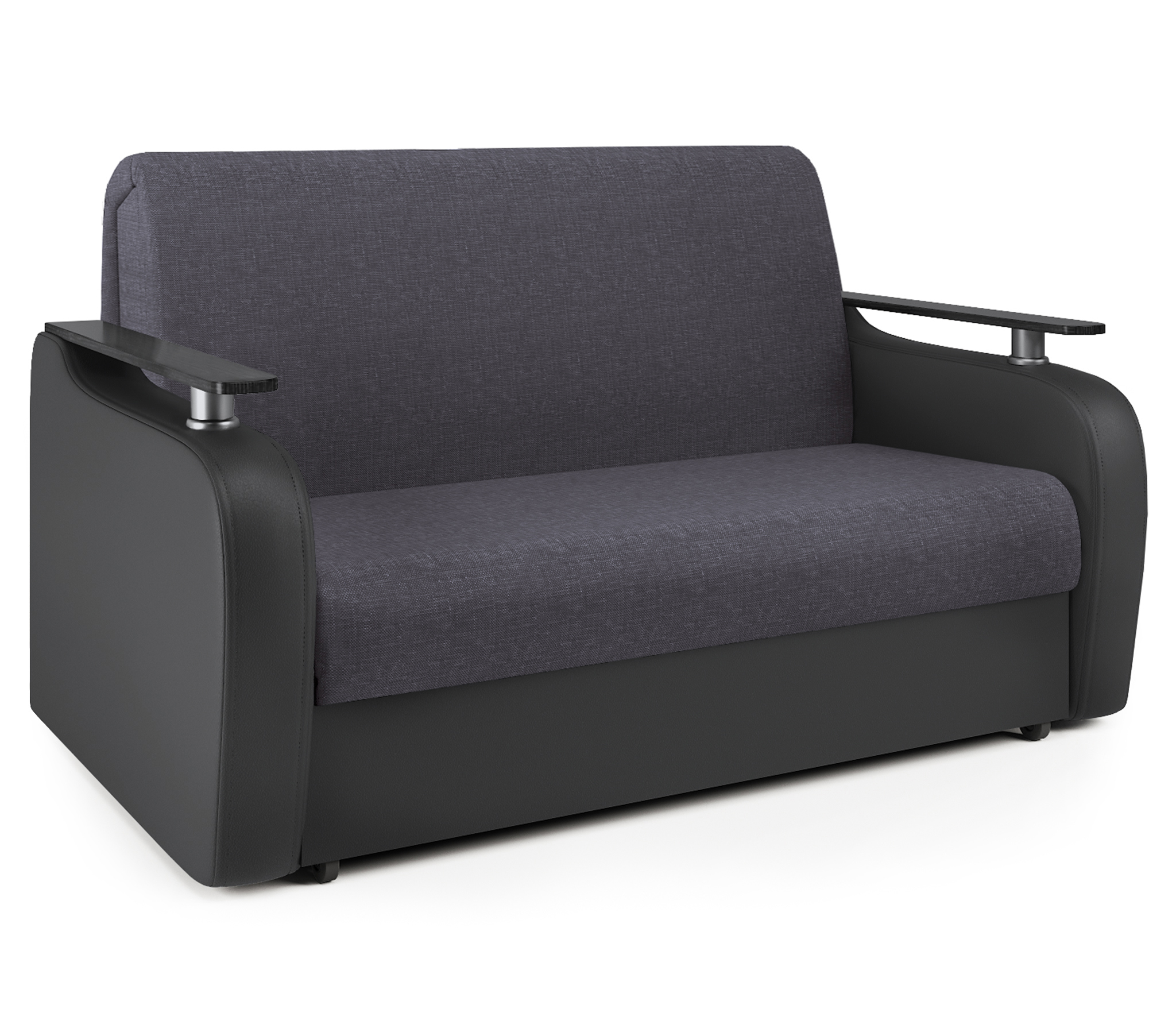 Изображение товара Диван Шарм-Дизайн Гранд Д 140 серый с механизмом аккордеон и ящиком для белья