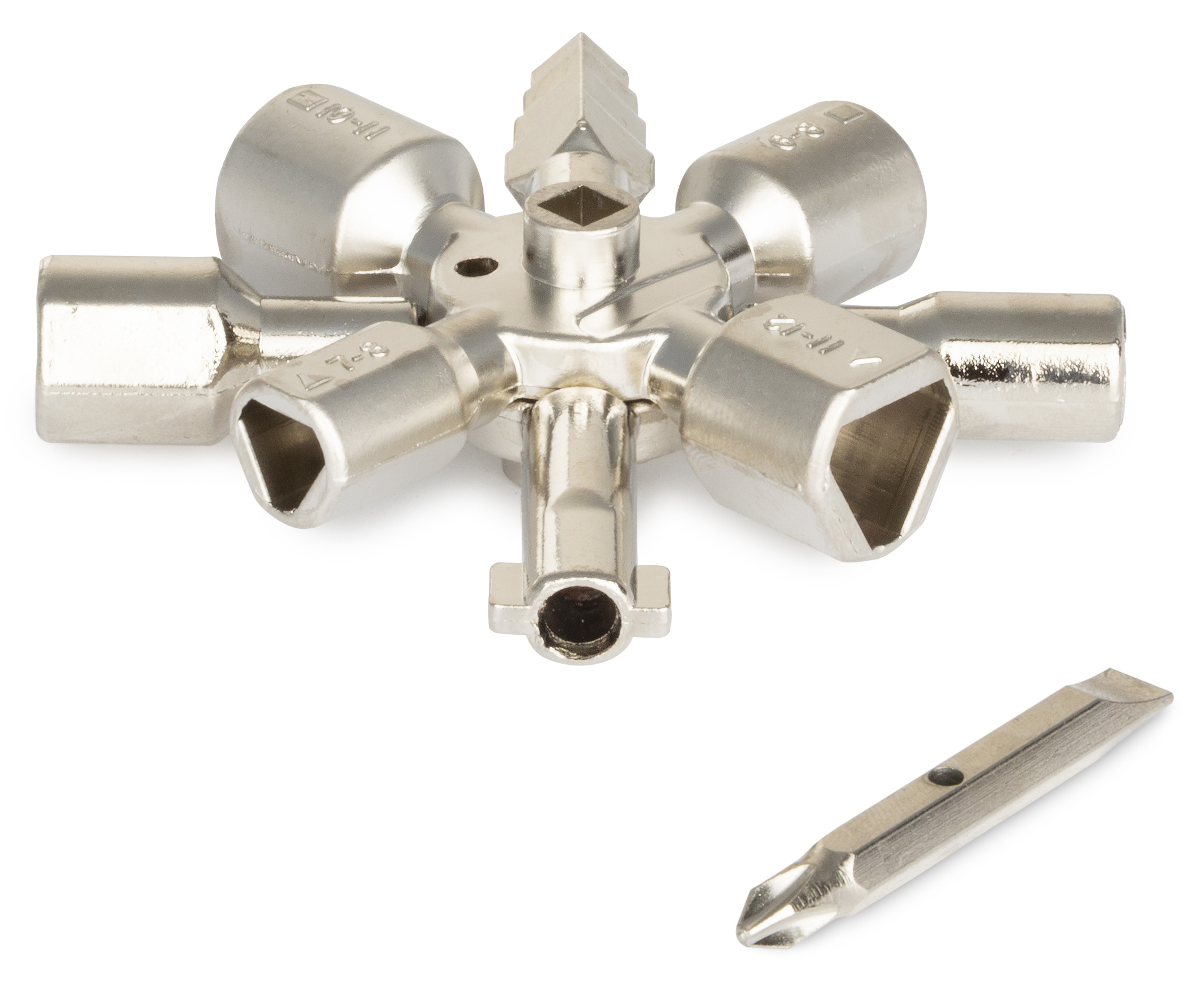 Изображение товара Ключ для электрошкафов Vira с 10 профилями и битой