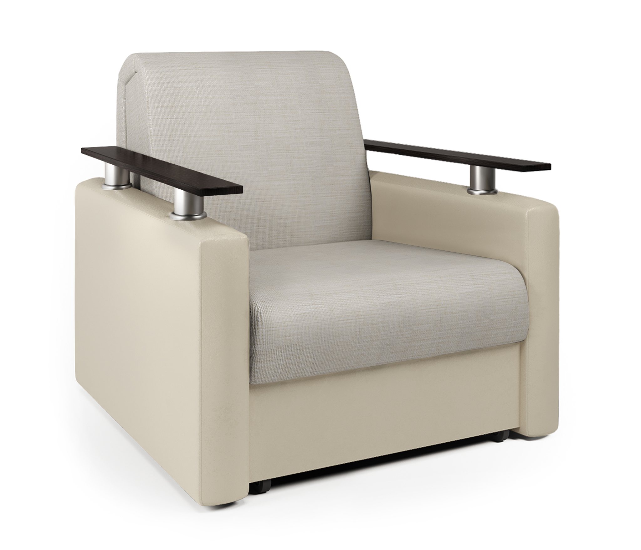 Изображение товара Кресло-кровать Шарм-Дизайн Шарм 80 100x95x110 см экокожа цвет бежевый/серый 170522315