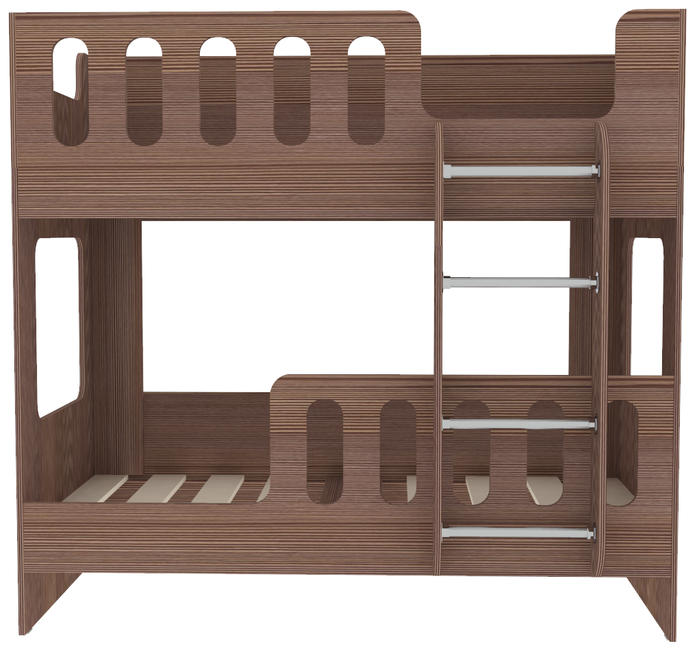 Изображение товара Детская двухъярусная кровать Кариви Сказочный Домик 164x154 см с безопасным бортиком