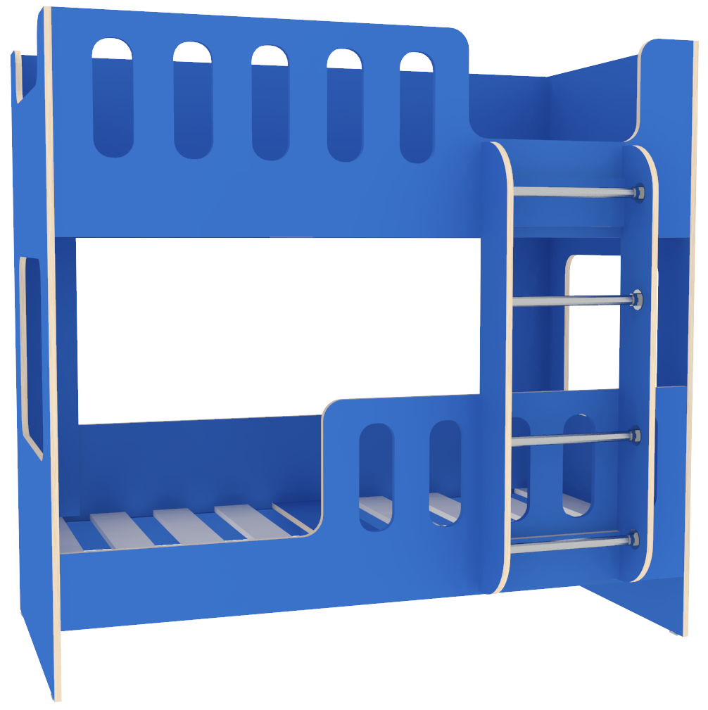 Изображение товара Двухъярусная кровать Кариви Сказочный Домик 164x154 голубая для детей