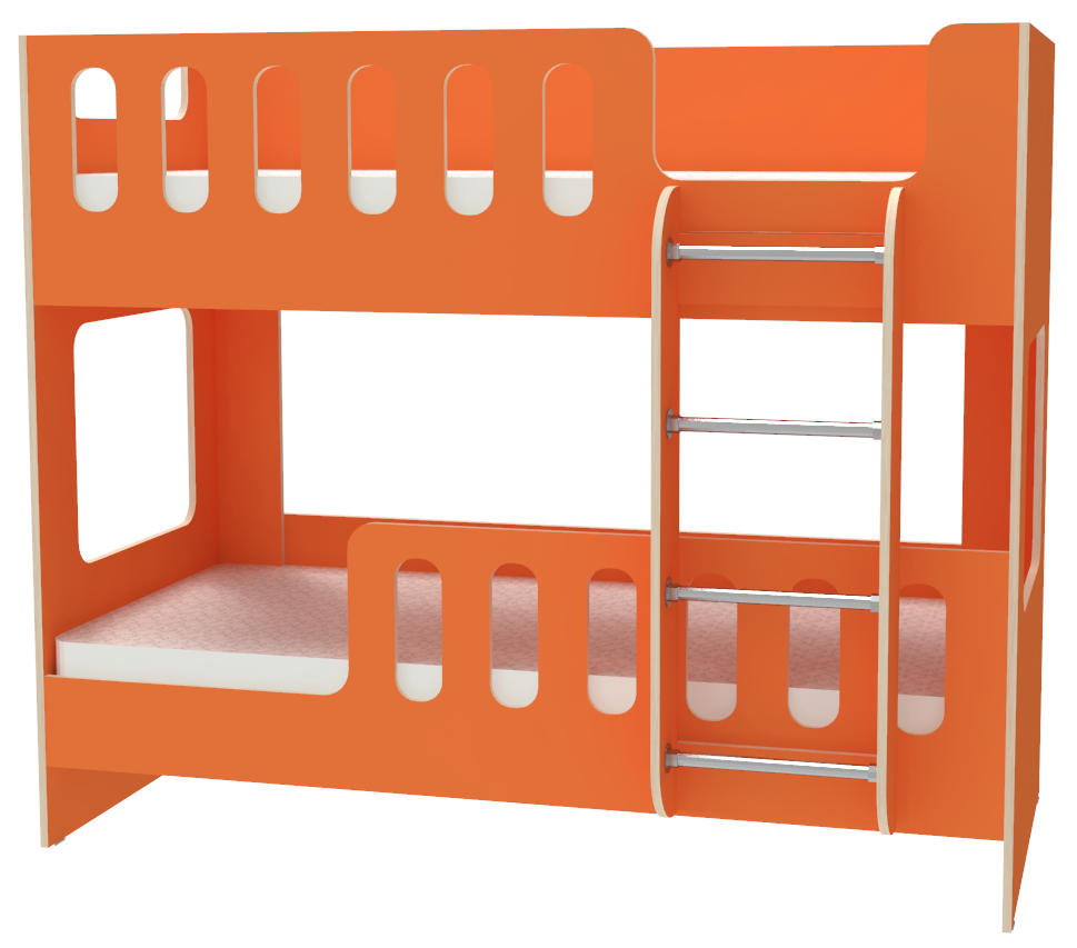 Изображение товара Детская двухъярусная кровать Кариви Сказочный Домик 183x154 см оранжевая