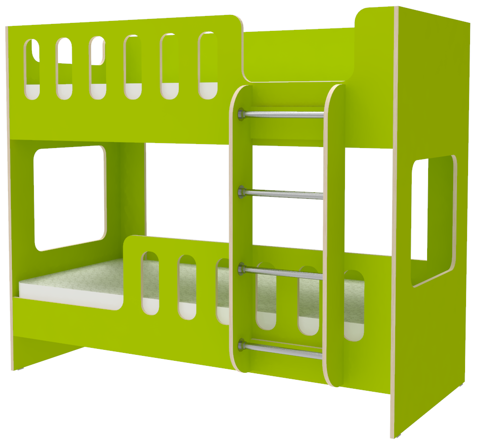 Изображение товара Двухъярусная кровать Кариви Сказочный Домик 183x154 см ЛДСП лайм детская