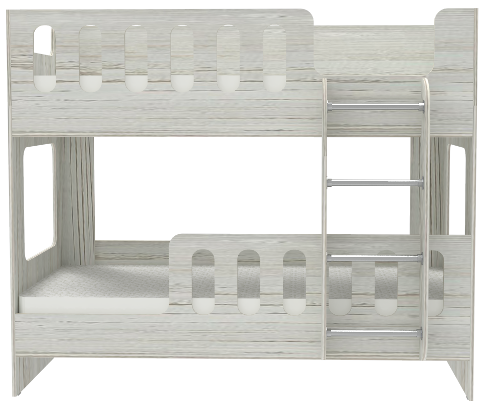 Изображение товара Двухъярусная кровать Кариви Сказочный Домик 183x154 см бежево-серая