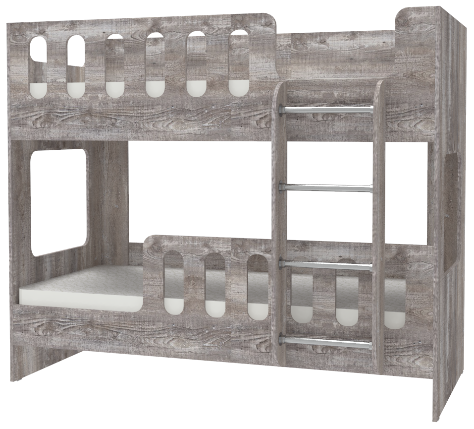 Изображение товара Детская двухъярусная кровать Кариви Сказочный Домик бетон 183x154 см