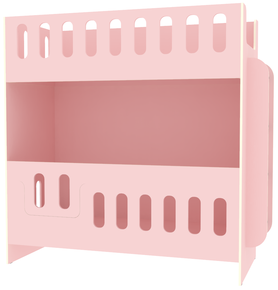 Изображение товара Двухъярусная кровать Кариви Сказочный Домик 198x191 см розовая для детей