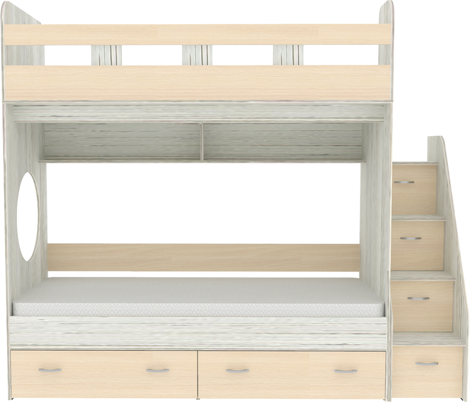 Изображение товара Кровать Кариви КИВи 234x200 см двухъярусная из ЛДСП светлый дуб