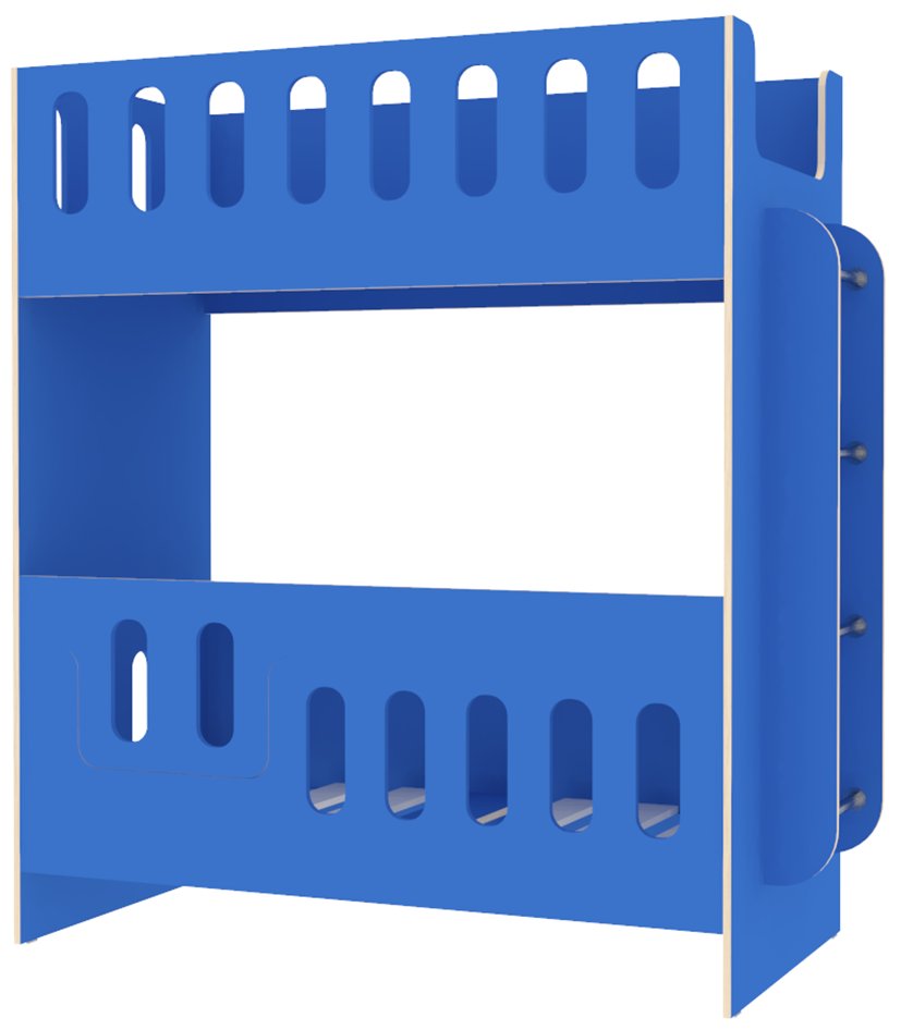 Изображение товара Двухъярусная кровать Кариви Сказочный Домик с бортиками для детей 0-12 лет