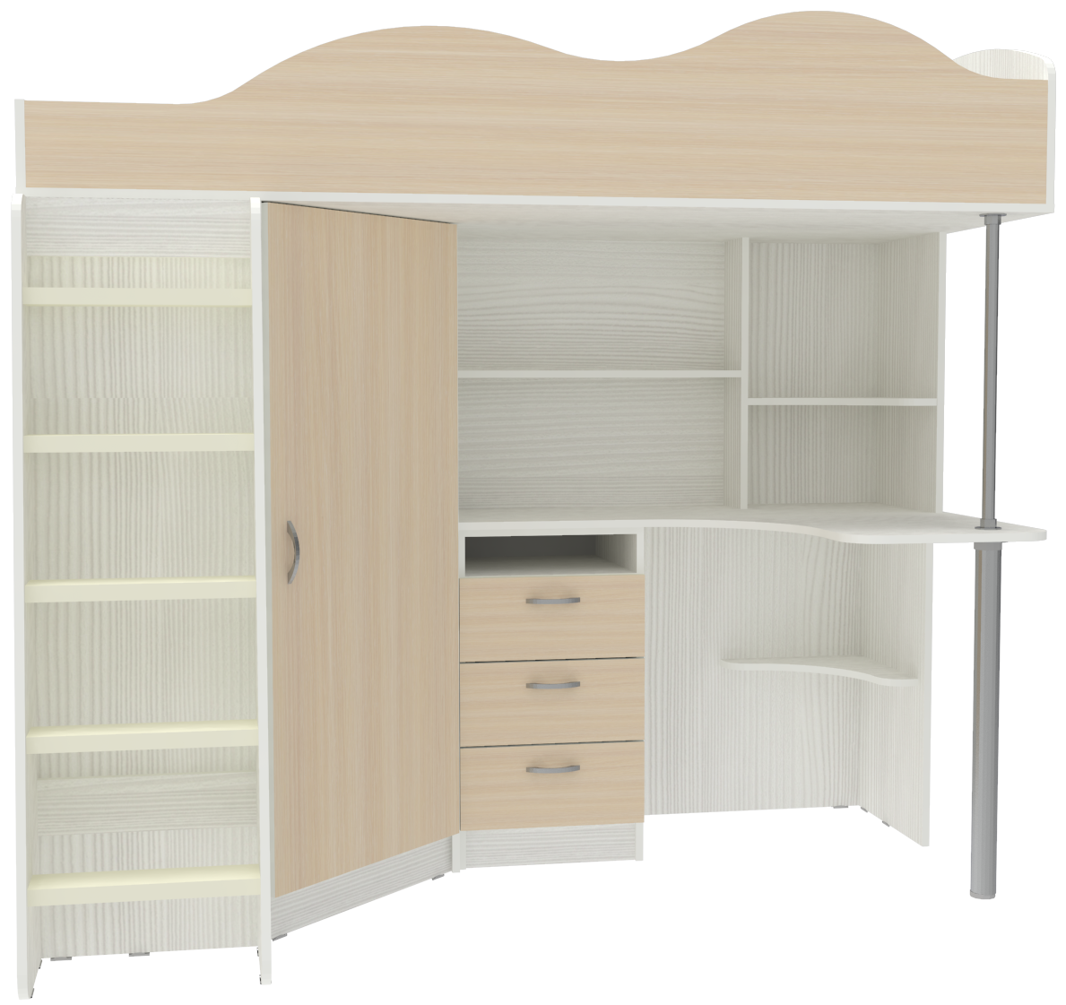 Изображение товара Кровать Кариви КИВи 193x170x88 см ЛДСП цвет светлое дерево 00323-04-01-00