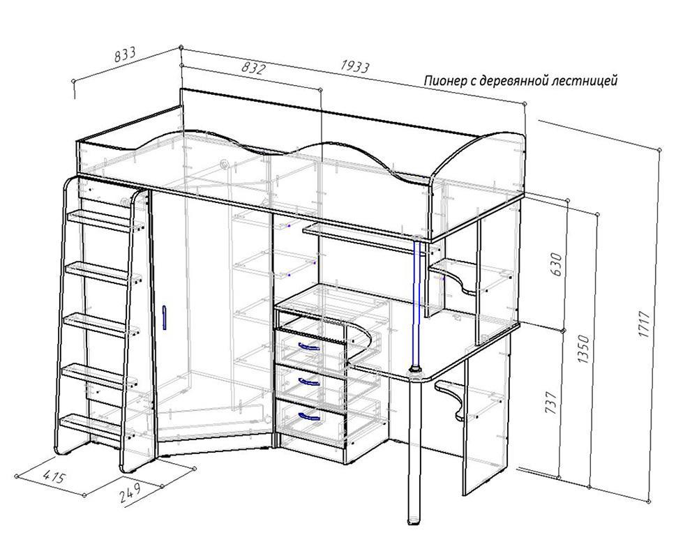 Изображение товара Кровать Кариви КИВи 193x170x88 см светлое дерево
