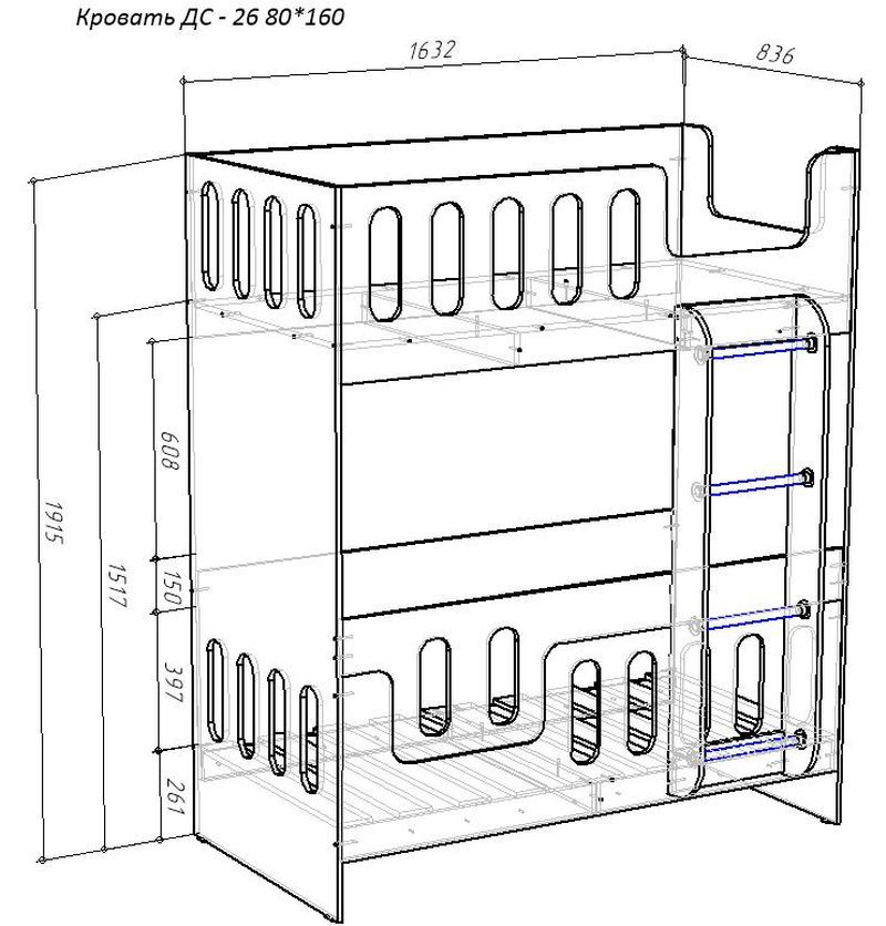 Изображение товара Детская двухъярусная кровать Кариви Сказочный Домик 163x191 см оранжевый