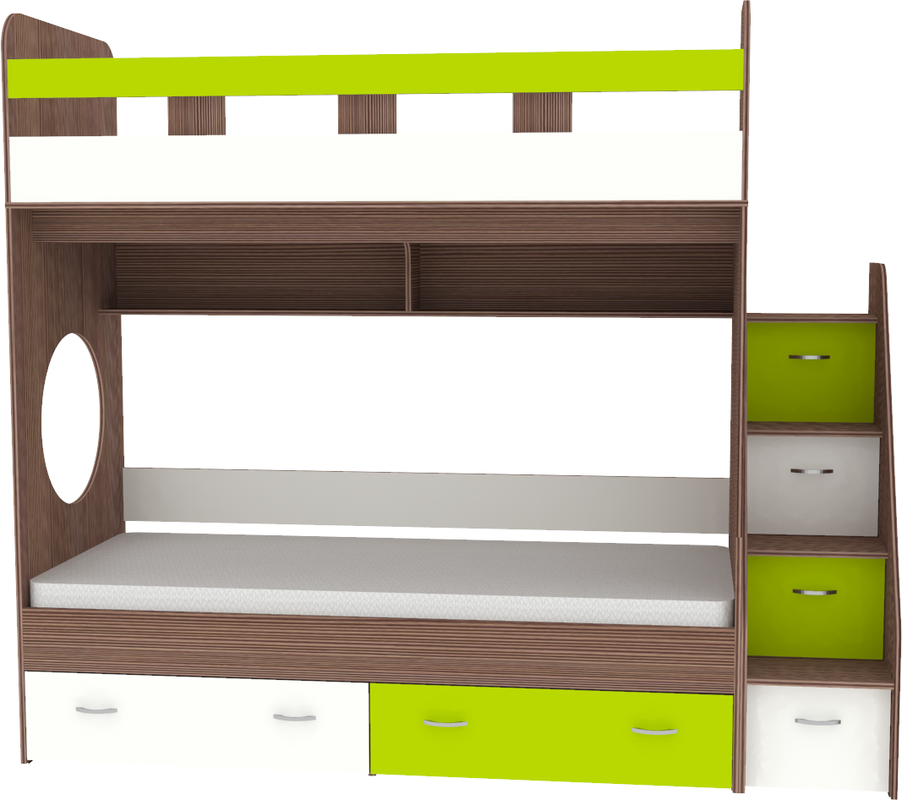 Изображение товара Кровать Кариви КИВи 234x200 см двухъярусная из ЛДСП Темно-коричневая