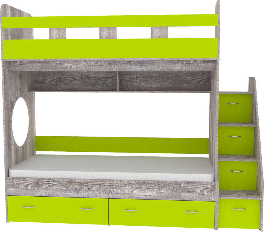 Изображение товара Кровать Кариви КИВи двухъярусная 234x200 см ЛДСП лайм