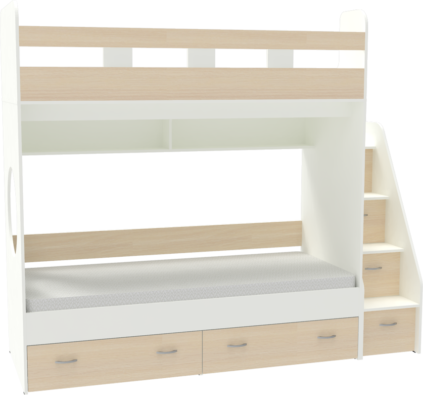 Изображение товара Двухъярусная кровать Кариви КИВи 234x200 см ЛДСП для детской безопасная и функциональная