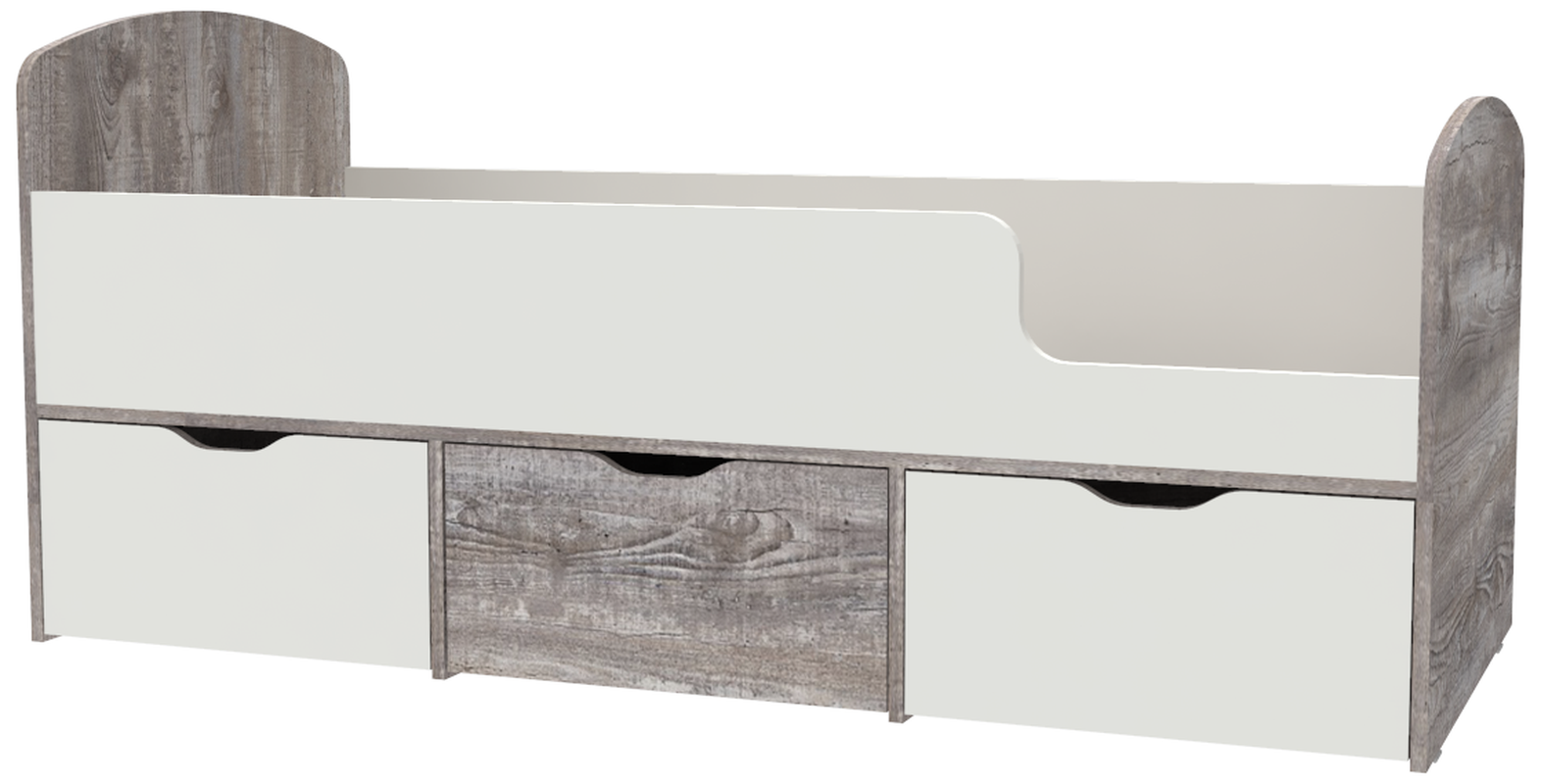 Изображение товара Детская кровать Кариви КИВи 163x63x73 см из ЛДСП белая для детей 2-8 лет