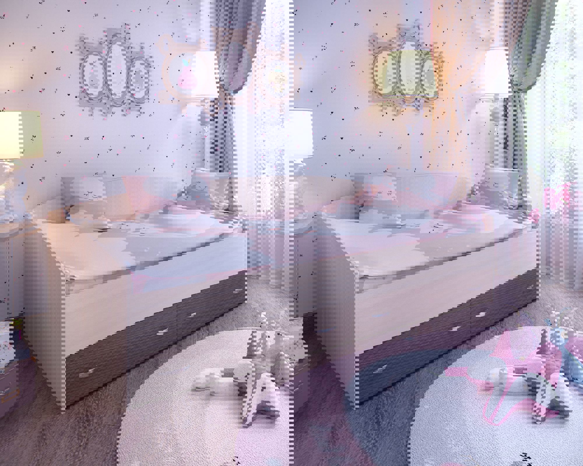 Изображение товара Кровать Кариви КИВи 204x65x94 см ЛДСП цвет бодего темный