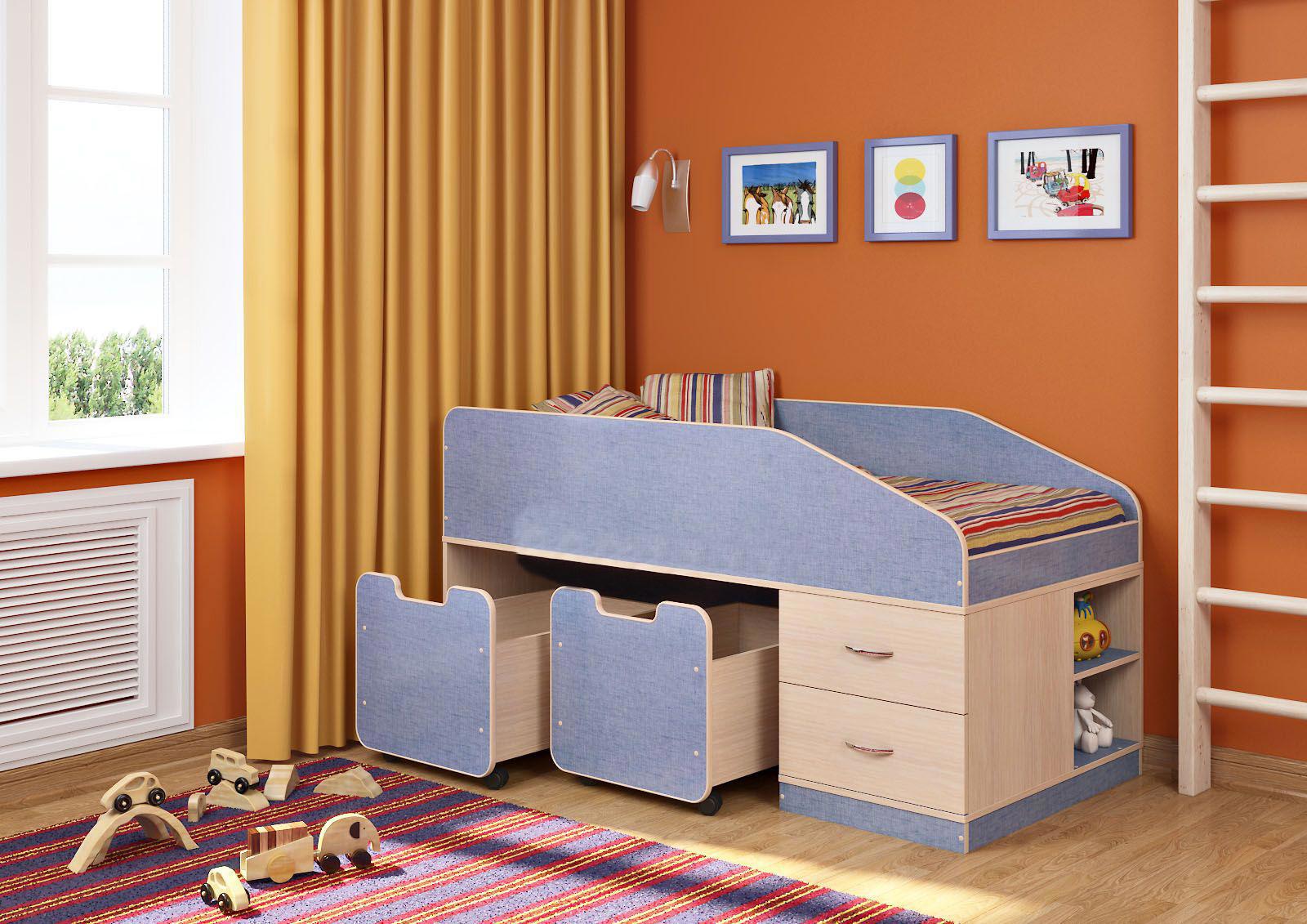 Изображение товара Кровать Кариви Сказка 166x89x85 см ЛДСП цвет голубой