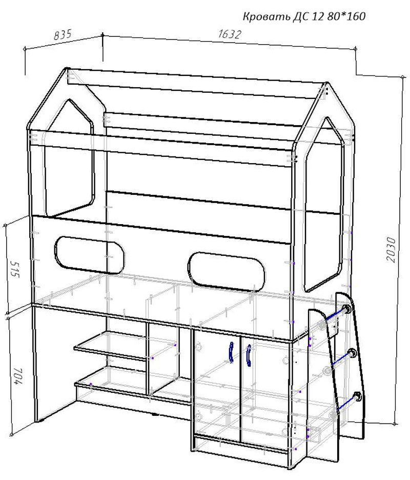 Изображение товара Кровать Кариви Сказочный Домик для детей оранжевая