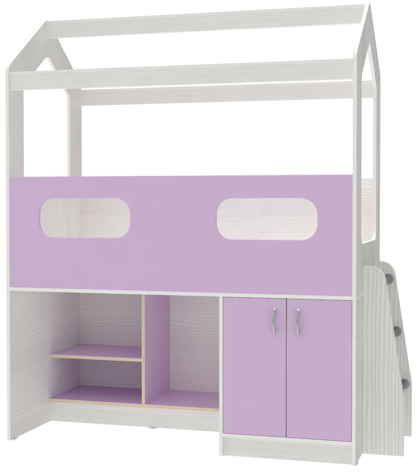 Изображение товара Кровать Кариви Сказочный Домик 181.20x203x83.60 см ЛДСП цвет светлое дерево 00334-04-25-00