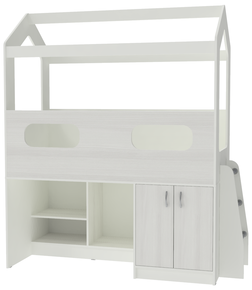 Изображение товара Детская кровать с игровым домиком Кариви 181x203 см светлое дерево