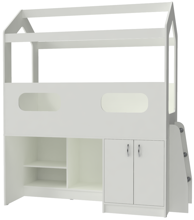 Изображение товара Кровать чердак Кариви ДС-12 белая с игровым пространством 181.2x203 см