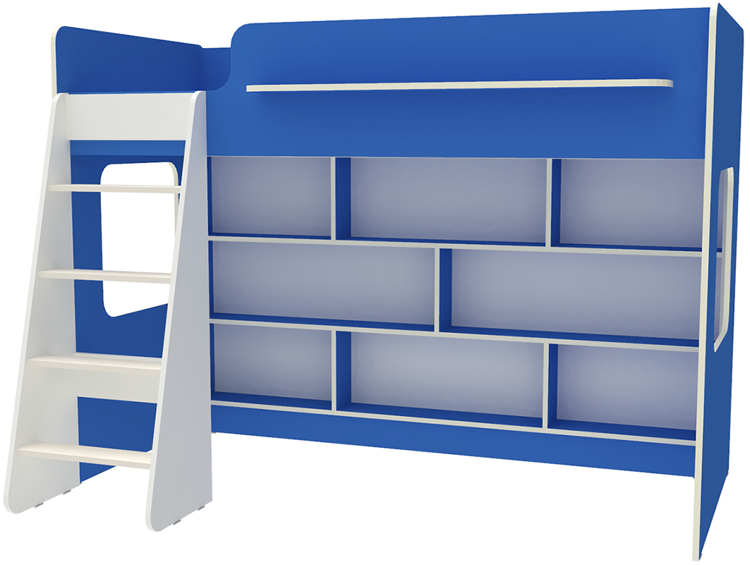 Изображение товара Детская кровать чердак Кариви Сказка 184х135 см ЛДСП голубая