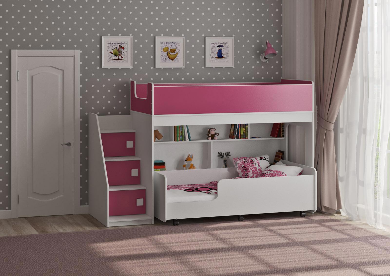 Изображение товара Кровать Кариви Сказка двухъярусная белая 224.4x140.5 см