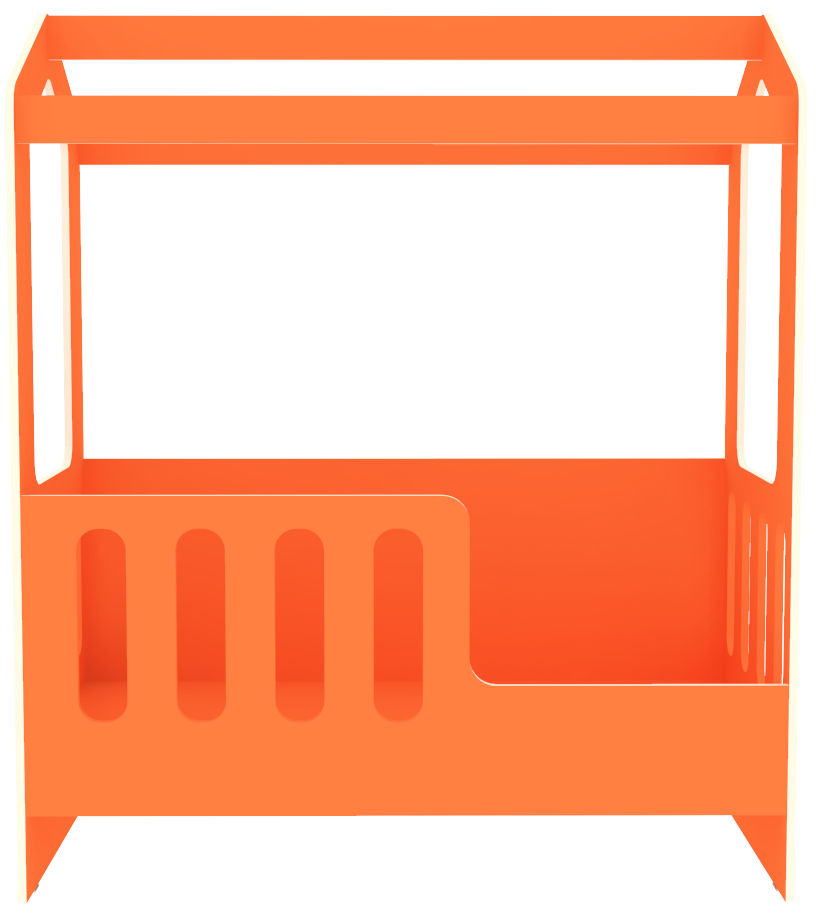 Изображение товара Кровать Кариви Сказочный Домик 143.20x166.40x73.40 см из ЛДСП оранжевая для детей