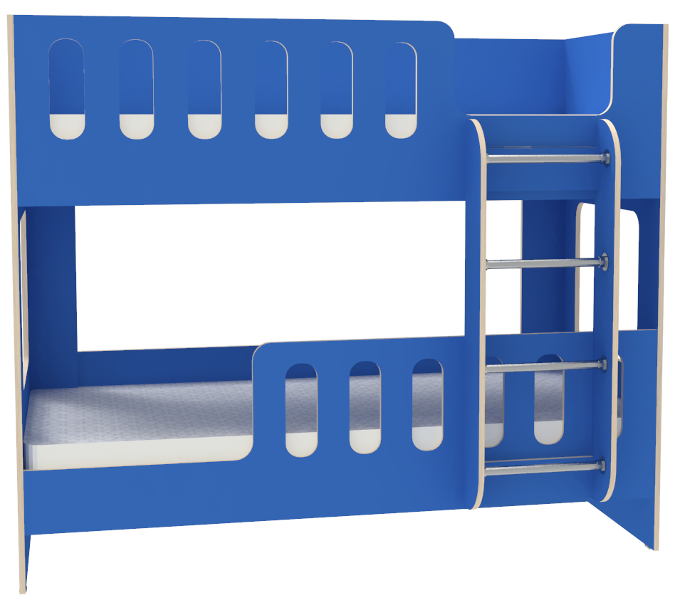 Изображение товара Двухъярусная кровать Кариви Сказочный Домик голубая для детей Россия