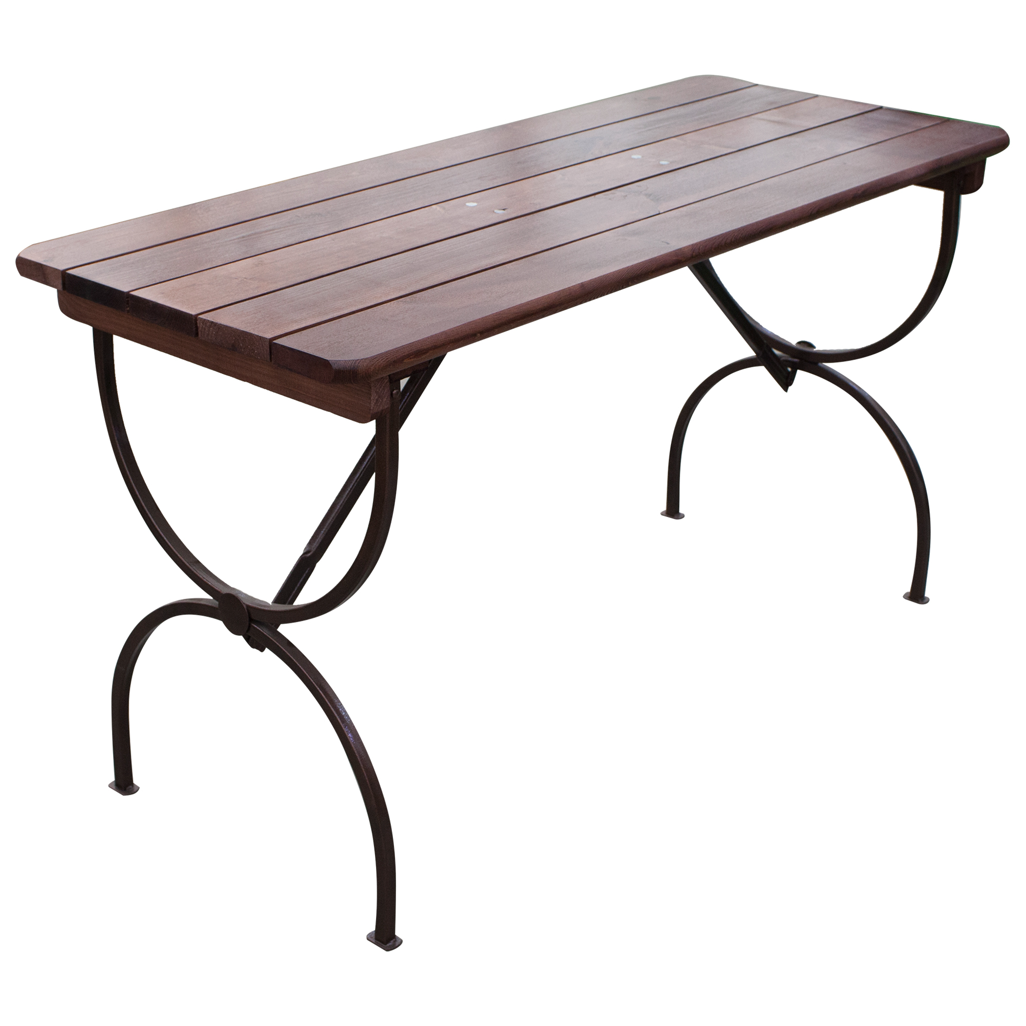 Изображение товара Стол садовый Naterial Тироль складной 150x60x78 см металл/дерево темно-коричневый