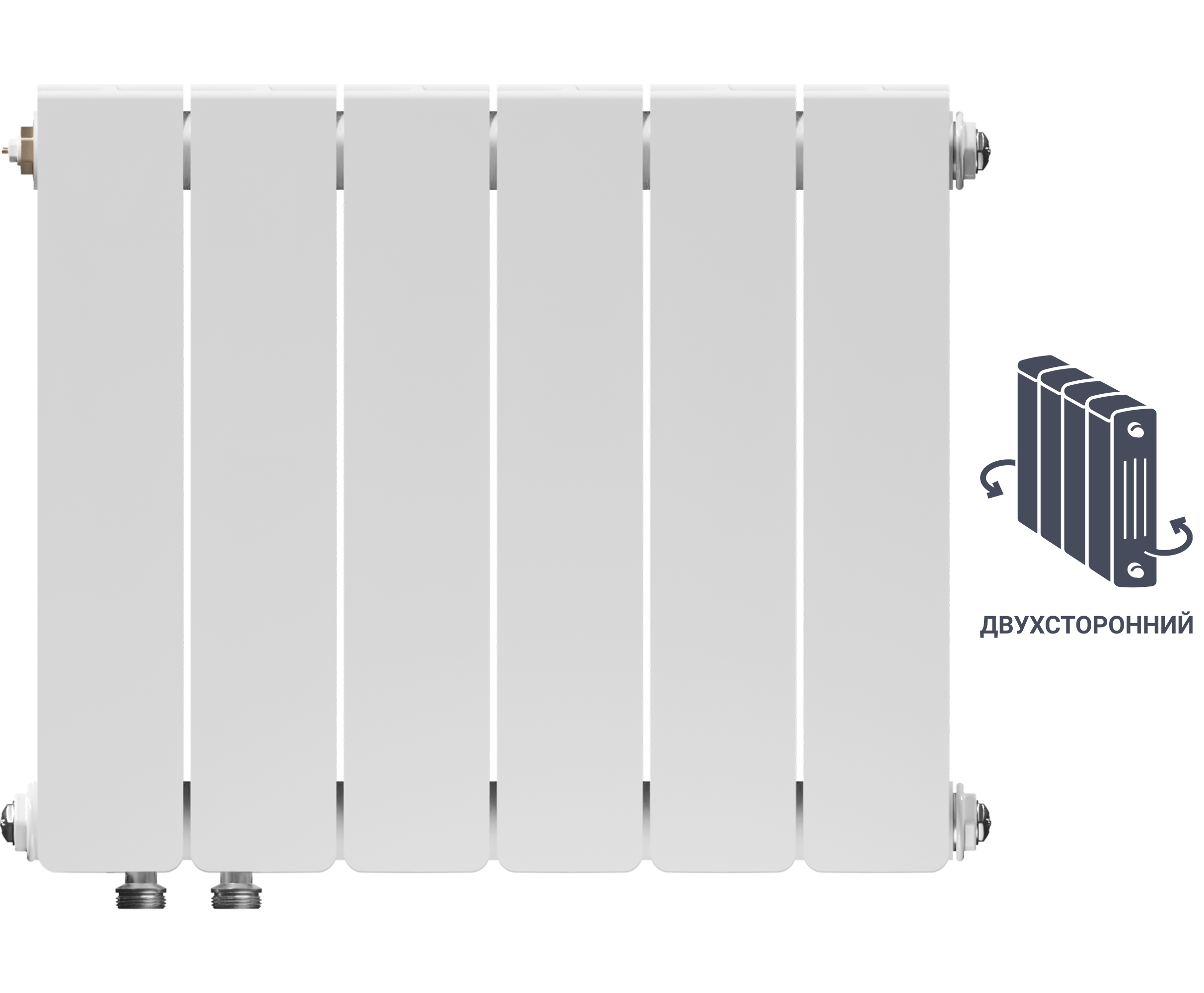 Изображение товара Биметаллический секционный радиатор Equation 350 6 секций Нижнее подключение
