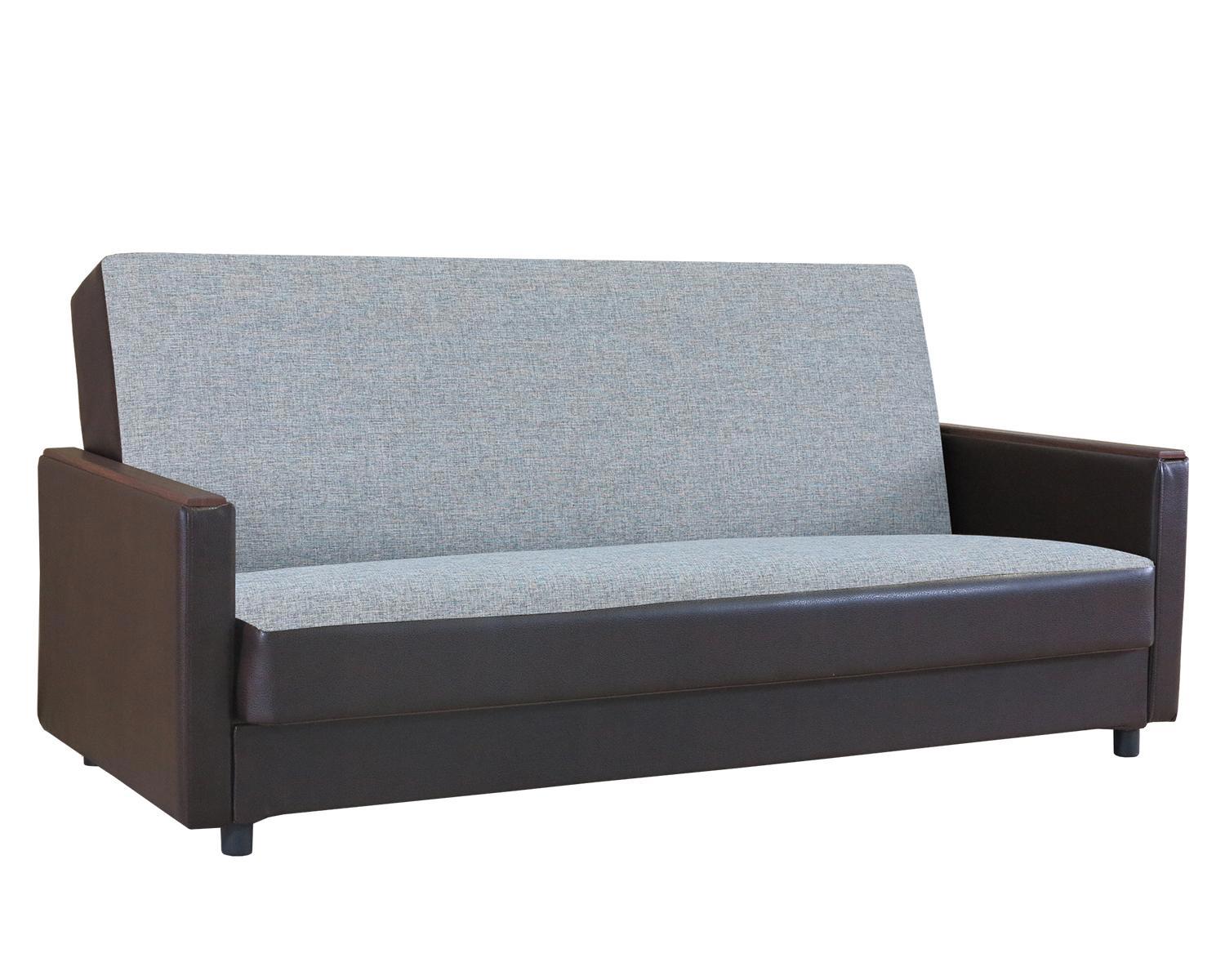 Изображение товара Диван Шарм-Дизайн Классика 208x92x92 см серый/коричневый с механизмом трансформации