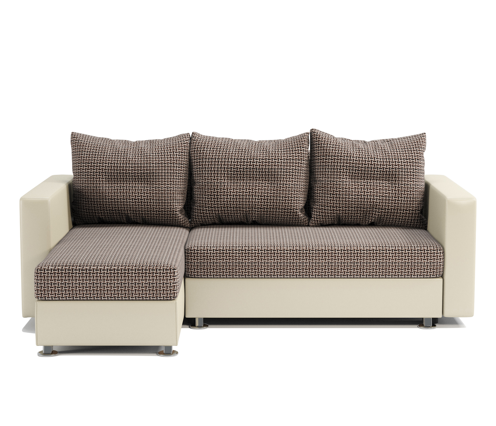 Изображение товара Диван угловой Шарм-Дизайн Ария с ящиком, коричнево-бежевый, 225x78x150 см